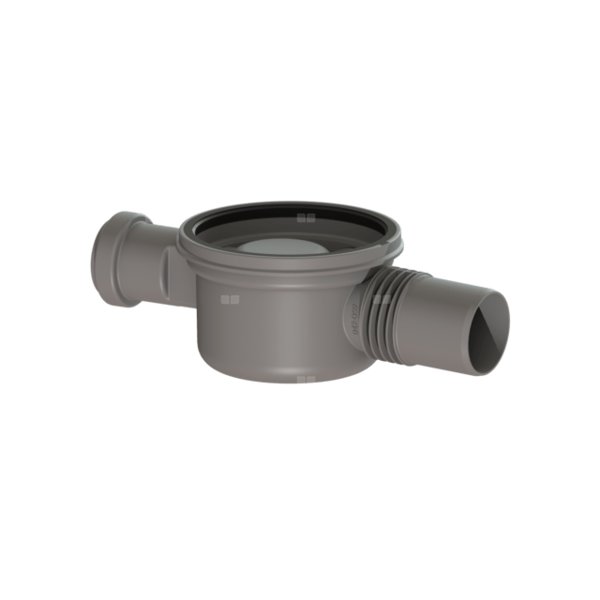 Korpus Superflat z bocznym dopływem DN40, odpływ DN50
