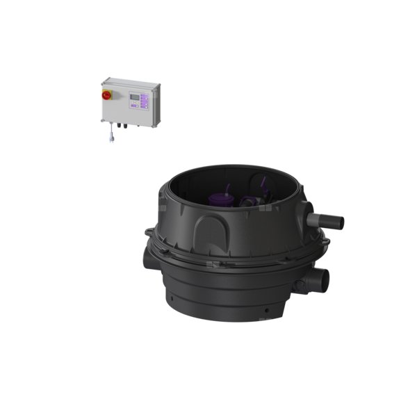 Moduł techniczny Ecolift XL Duo 230V SPF1400-S3 z automatyczną klapą zwrotną do ścieków szarych do zabudowy w ziemi lub płycie betonowej