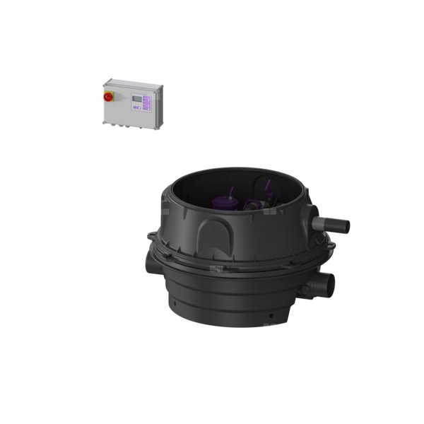 Moduł techniczny Ecolift XL Duo 400V SPF3000-S1 z automatyczną klapą zwrotną do ścieków szarych do zabudowy w ziemi lub płycie betonowej