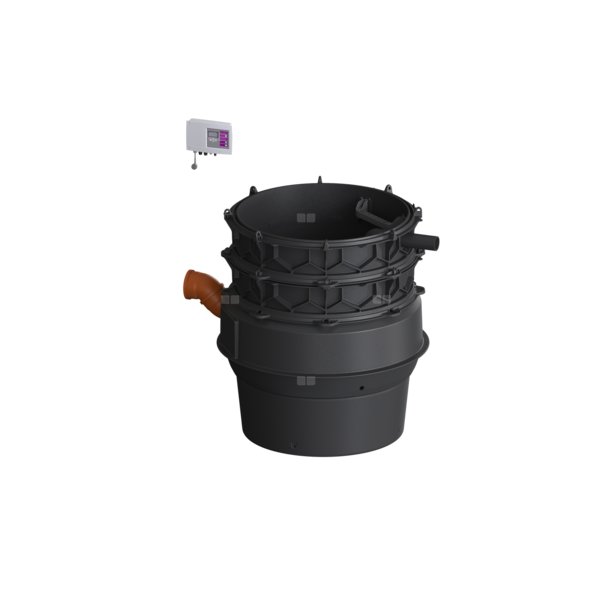 Moduł techniczny przepompowni Aquapump XL Duo z szafką Comfort 1400-S3 230V ze zgrzewanym pierścieniem studzienki