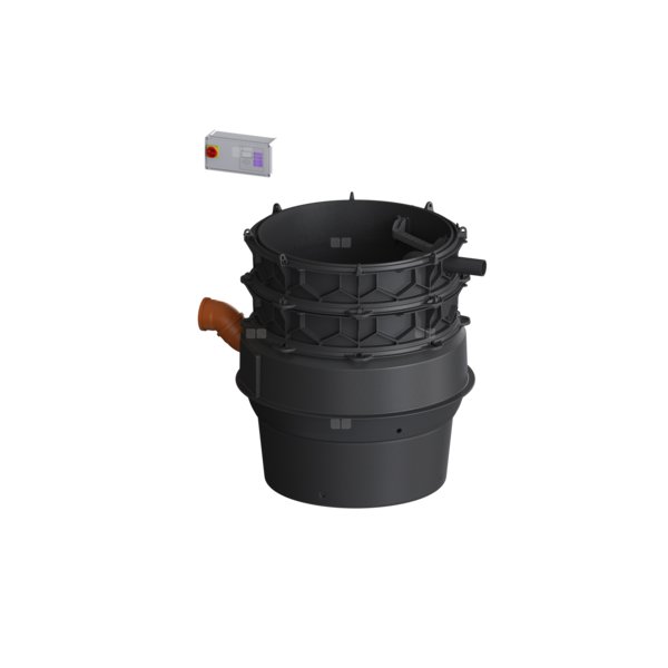 Moduł techniczny przepompowni Aquapump XL Duo z szafką Comfort 1500-S3 400V ze zgrzewanym pierścieniem studzienki