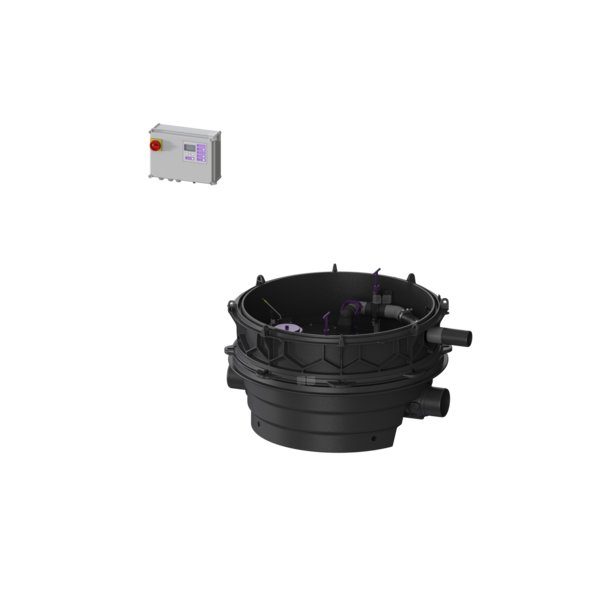 Moduł techniczny Ecolift XL Mono 400V SPF1500-S3 z automatyczną klapą zwrotną do ścieków szarych do swob. ustawienia lub połączenia ze studz.