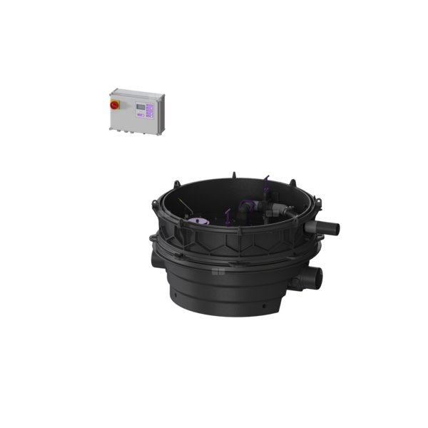 Moduł techniczny Ecolift XL Mono 400V SPF3000-S3 z automatyczną klapą zwrotną do ścieków szarych do swob. ustawienia lub połączenia ze studz.