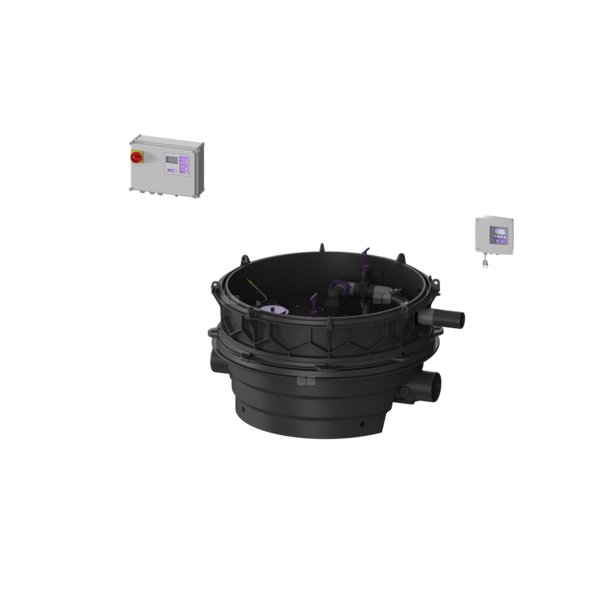 Moduł techniczny Ecolift XL Mono 400V SPF1500-S3 z automatycznymi klapami zwrotnymi do ścieków czarnych do swob. ustawienia lub połączenia ze studz.
