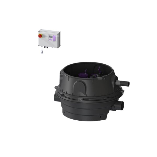 Moduł techniczny Ecolift XL Duo 230V SPF1400-S1 z automatyczną klapą zwrotną do ścieków szarych do zabudowy w ziemi lub płycie betonowej