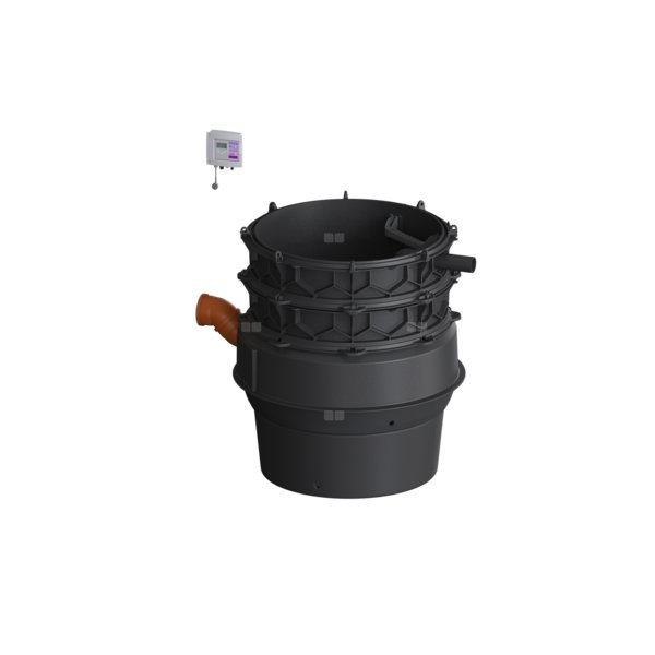 Moduł techniczny przepompowni Aquapump XL Mono z szafką Comfort 1400-S3 230V ze zgrzewanym pierścieniem studzienki