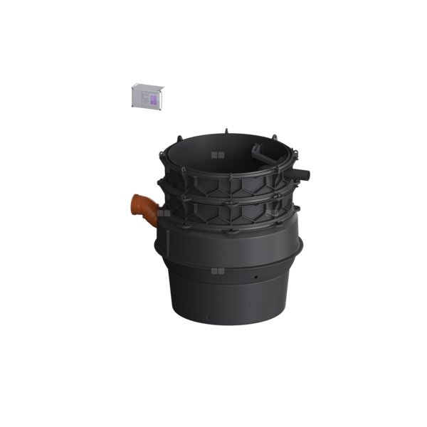 Moduł techniczny przepompowni Aquapump XL Mono z szafką Comfort 4500-S3 400V ze zgrzewanym pierścieniem studzienki