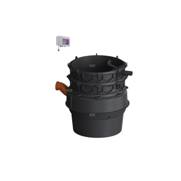 Moduł techniczny przepompowni Aquapump XL Duo z szafką Comfort 1400-S1 230V ze zgrzewanym pierścieniem studzienki