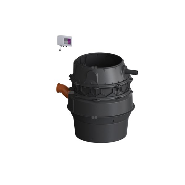 Moduł techniczny przepompowni Aquapump XL Duo z szafką Comfort 1400-S3 230V ze zgrzewanym pierścieniem studzienki i stożkiem LW 800