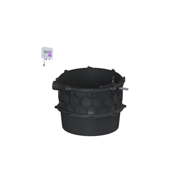 Moduł techniczny przepompowni Aquapump XL Mono, z szafką Comfort z pompą GTF 500-S1, poj. użytk. 90 l