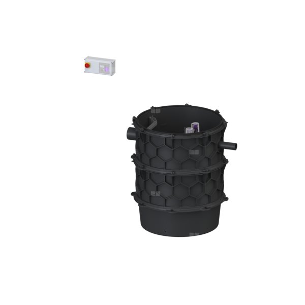 Moduł techniczny przepompowni Aquapump XL Duo, z szafką Comfort z pompą GTF 4000-S1, poj. użytk. 340 l