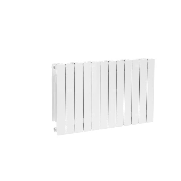 Grzejnik żeberkowy KFA Armatura ADR500/12 aluminium, podłączenie boczne 570 x 966 mm, kolor biały