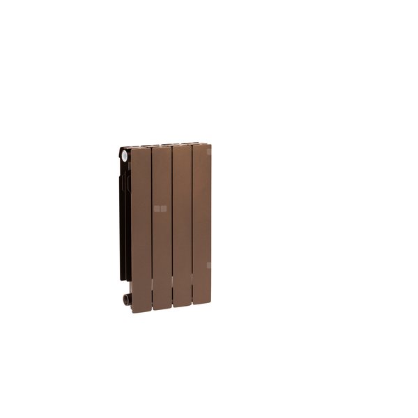 Grzejnik żeberkowy KFA Armatura ADR500/4 aluminium, podłączenie boczne 570 x 322 mm, kolor miedziany