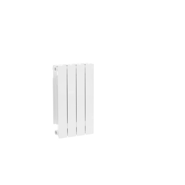 Grzejnik żeberkowy KFA Armatura ADR500/4 aluminium, podłączenie boczne 570 x 322 mm, kolor biały