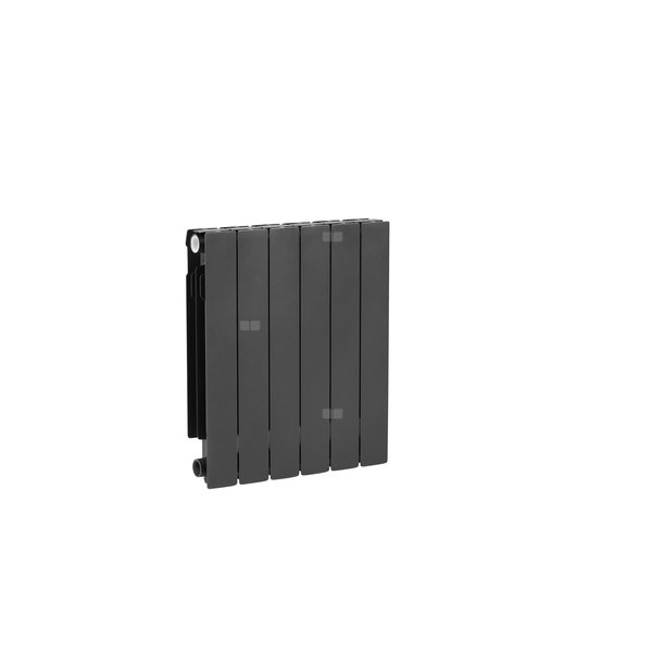 Grzejnik żeberkowy KFA Armatura ADR500/6 aluminium, podłączenie boczne 570 x 483 mm, kolor grafit
