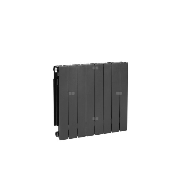 Grzejnik żeberkowy KFA Armatura ADR500/8 aluminium, podłączenie boczne 570 x 644 mm, kolor grafit