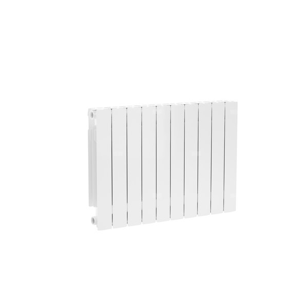 Grzejnik żeberkowy KFA Armatura ADR500/10 aluminium, podłączenie boczne 570 x 805 mm, kolor biały