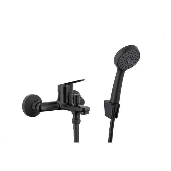 Bateria SPARC wannowa, ścienna z zestawem natryskowym punktowym, black