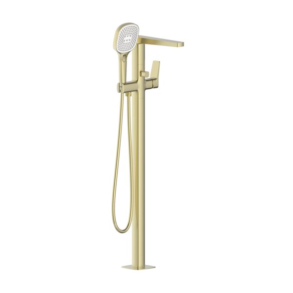 Bateria Malaga, wannowa, wolnostojąca, PVD brushed light gold