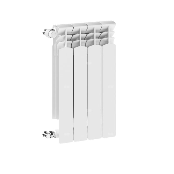 Grzejnik żeberkowy KFA Armatura G500F/4 aluminium, podłączenie boczne 572 x 322 mm, kolor biały (RAL 9010)