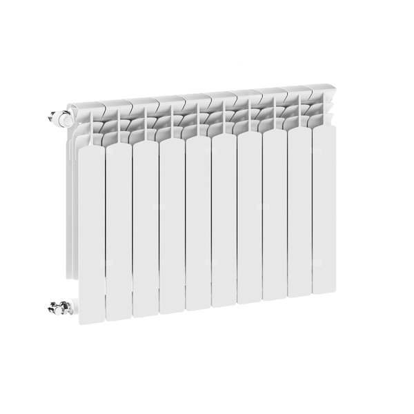 Grzejnik żeberkowy KFA Armatura G500F/10 aluminium, podłączenie boczne 572 x 805 mm, kolor biały (RAL 9010)