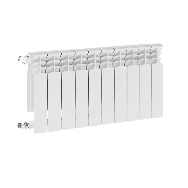 Grzejnik żeberkowy KFA Armatura G350F/10 aluminium, podłączenie boczne 422 x 805 mm, kolor biały (RAL 9010)