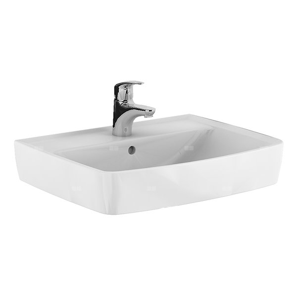 REKORD umywalka mebl. prostokątna 60 cm z/o biała