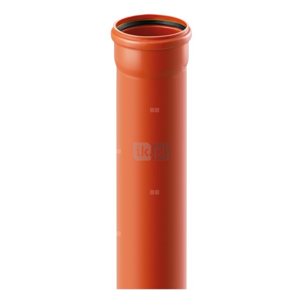Rura kanalizacyjna zewnętrzna pvc-u MAGNAPLAST KGEL 110 x 1000 x 3.2 z kielichem lita pomarańczowa, klasa SN 8