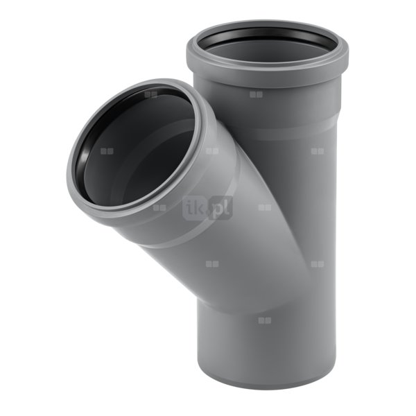 Trójnik MAGNAPLAST HT PLUS HTEA 45' PP DN 110 (ww x ww x wz), kolor szary