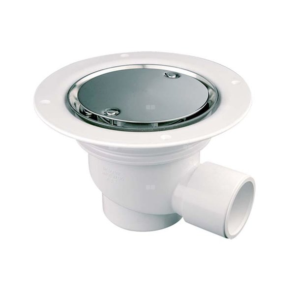 Wpust podłogowy wykonany z ABS z odpływem 50mm, czyszczony od góry z kratką ze stali nierdzewnej120mm