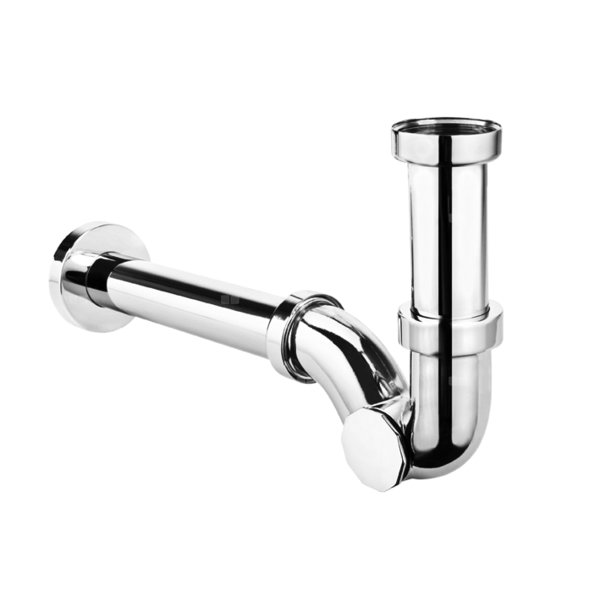 Syfon bidetowy rurowy 11/4"x32mm mosiądz CHROM bez spustu