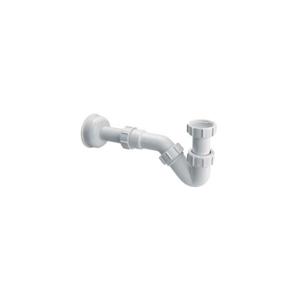 Syfon bidetowy rurowy 11/4"x32mm z przedłużką i rozetą bez spustu