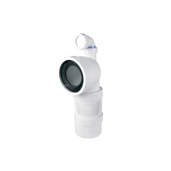 Przyłącze kanalizacyjne harmonijkowe L-270>540mm,wejście 90-110mm,wyjście 110mm, kąt 90 z podłączeniem 40mm