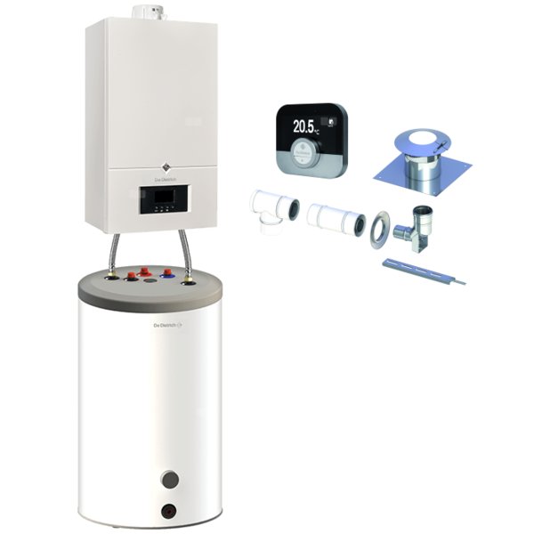 Pakiet Neodens+ 24 + SRNB 100 + czujnik temperatury c.w.u. + podłączenie kocioł - zasobnik + regulator SMART TC + zestaw bazowy w szacht