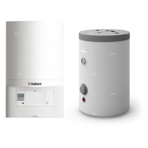 Pakiet - Kocioł gazowy jednofunkcyjny VAILLANT ecoTEC pro VC 146/5-3 kondensacyjny wiszący 5.9 - 15.3 kW + Czujnik c.w.u. + Zasobnik c.w.uRondo Premium 140L