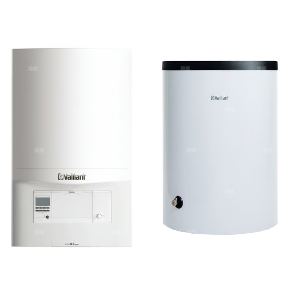 Pakiet - Kocioł gazowy jednofunkcyjny VAILLANT ecoTEC pro VC 146/5-3 kondensacyjny wiszący 5.9 - 15.3 kW + Czujnik c.w.u. + Zasobnik c.w.uVIH R 120/6B