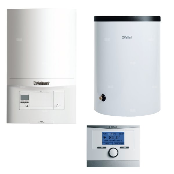 Pakiet - Kocioł gazowy jednofunkcyjny VAILLANT ecoTEC pro VC 146/5-3 kondensacyjny wiszący 5.9 - 15.3 kW + Czujnik c.w.u. + RegulatormultiMATIC 700 + Zasobnik c.w.uVIH R 120/6B