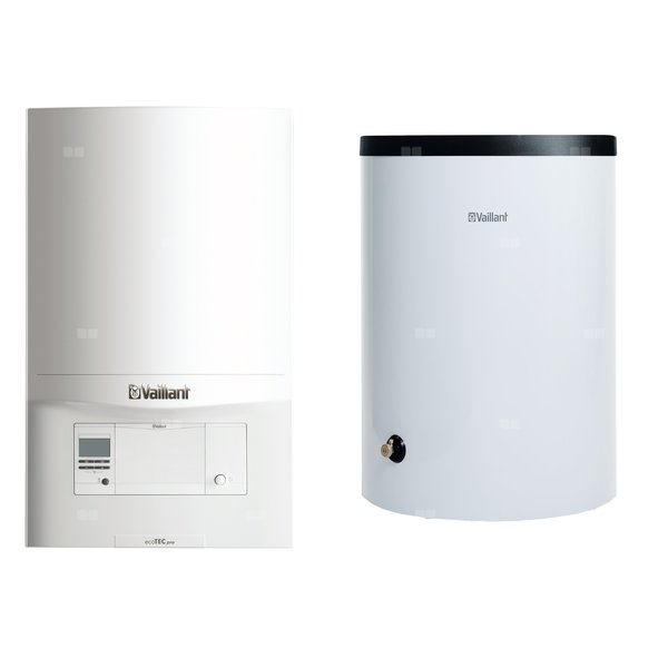 Pakiet - Kocioł gazowy jednofunkcyjny VAILLANT ecoTEC pro VC 146/5-3 kondensacyjny wiszący 5.9 - 15.3 kW + Czujnik c.w.u. + Zasobnik c.w.uVIH R 150/6B
