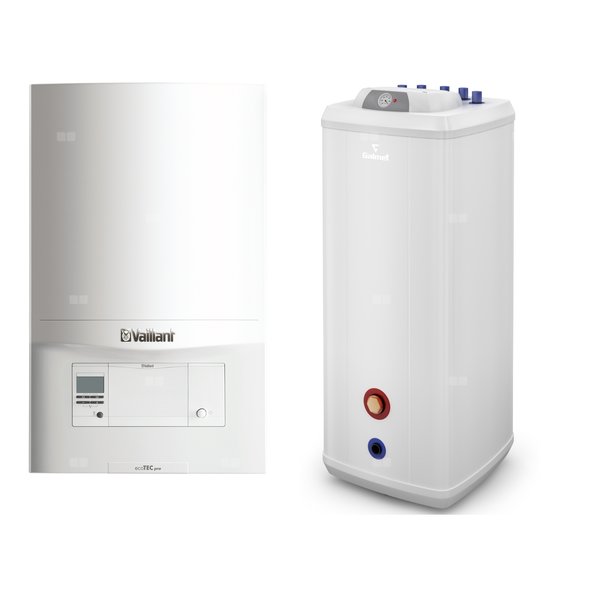 Pakiet - Kocioł gazowy jednofunkcyjny VAILLANT ecoTEC pro VC 146/5-3 kondensacyjny wiszący 5.9 - 15.3 kW + Czujnik c.w.u. + Zasobnik c.w.uVulcan 140L stojący