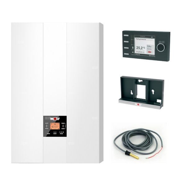Pakiet - Kocioł gazowy jednofunkcyjny WOLF FGB-24 kondensacyjny wiszący 5.3 - 20.7 kW + Czujnik c.w.u. + RegulatorBM-2