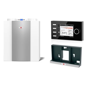 Centrala rekuperacyjna CWL Excellent 300 L (wersja lewa) + moduł BM-2 bez czujnika temperatury zewnętrznej + podstawa ścienna do modułu