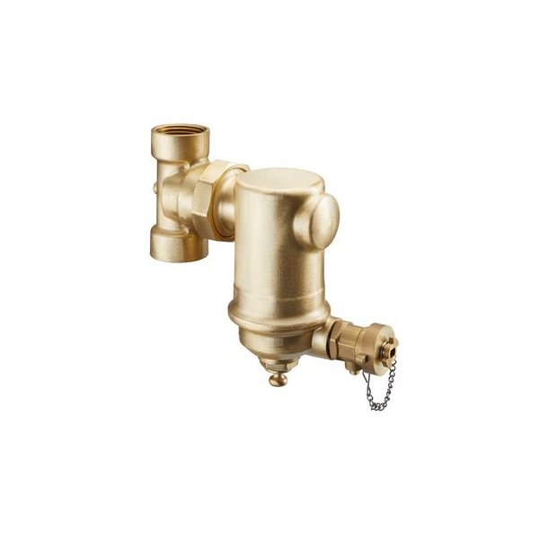 Separator OVENTROP 1124108, do C.O., do klimatyzacji, 16 bar / 110'C, 1'' (GW), z wkładem magnesowym, odmulający, kolor: mosiądz, pionowy