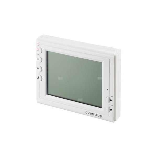 Termostat natynkowy 24V, z wyświetlaczem, grzanie lub chłodzenie, regulacja 0...10V, z przełącznikiem obrotów wentylatora