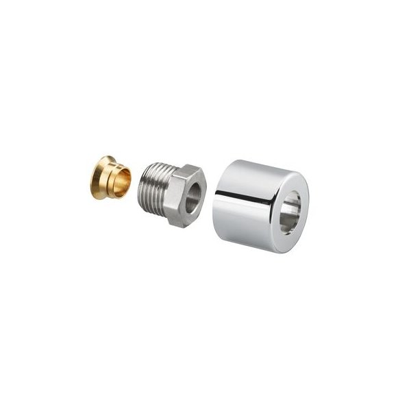 Złączka zaciskowa do rur miedzianych 1/2 x 15 mm, chromowana