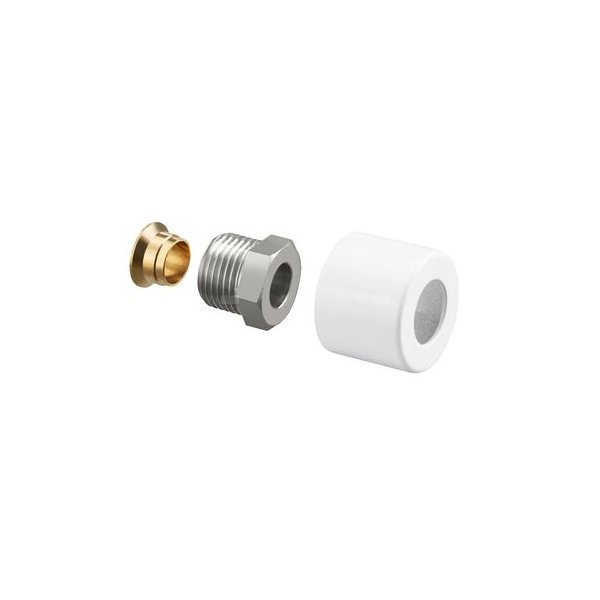 Złączka zaciskowa do rur miedzianych 1/2 x 15 mm, biała