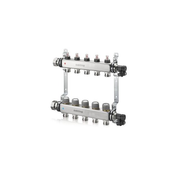 Multidis SFQ, 3-obiegowy rozdzielacz ze stali nierdzewnej, ze zintegrowanymi wskaźnikami przepływu na zasilaniu i z wkładkami Q-