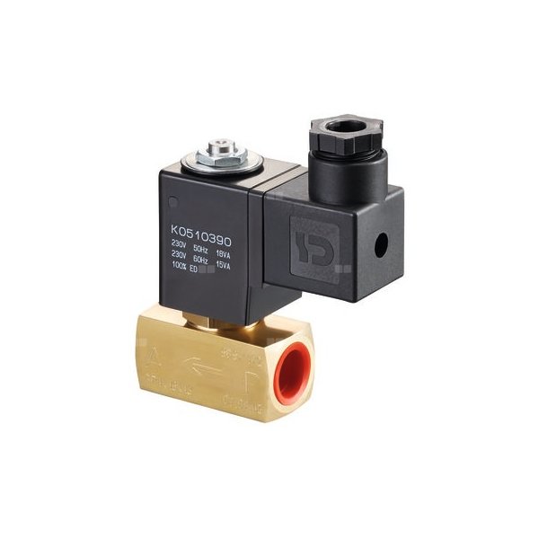 Oilstop MV, zawór magnetyczny obustronnie 3/8 GW, max 100 l/h, bez prądu zamknięty, 230 V