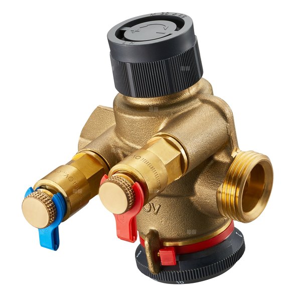 Cocon QTZ DN 15, 1/2 GW + półśrubunek, 200-1300 l/h, PN25, zawór regulacyjny z zaworkami pomiarowymi