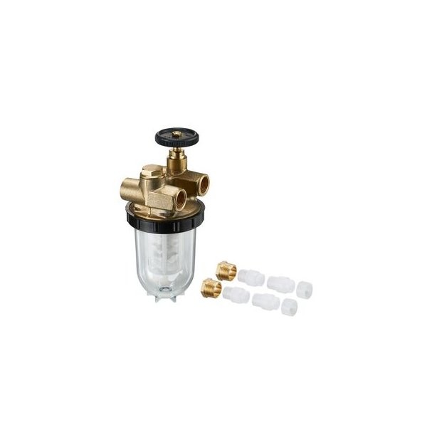 Zestaw Oilpur do systemu 2-rurowego: filtr 2120103 (z wkładem Niro 100-150 µm) i złączki zaciskowe Ofix-Oil 2127500 (8/10/12 mm)