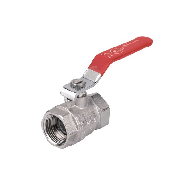 Zawór kulowy PERFEXIM PHA-001 mosiądz niklowany, PN30 1 1/2'' GW, uchwyt: dźwignia (czerwona)